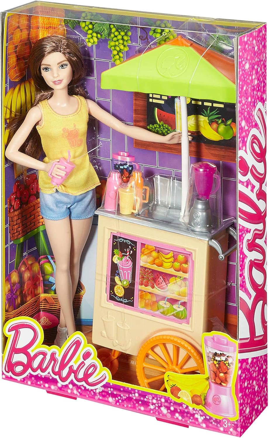 Barbie Careers Juice Bar Playset with Brunette Doll