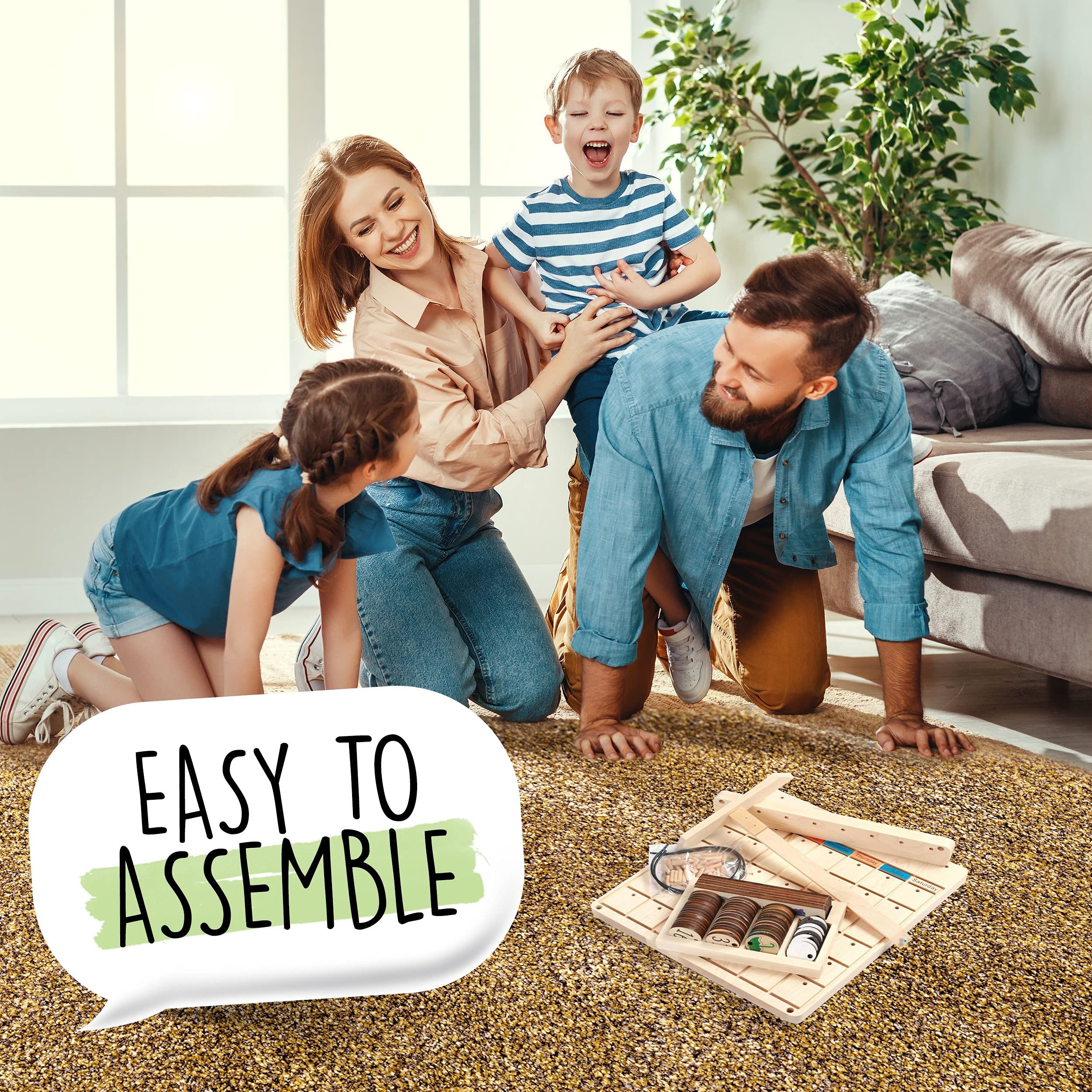 SkoolHQ Wooden Calendar for Kids - Classroom Calendar for Kids to Learn Seasons, Months & Days of the Week - Toddler Calendar Learning for Home - Artisan Crafted Beautiful Preschool Calendar - Image 3