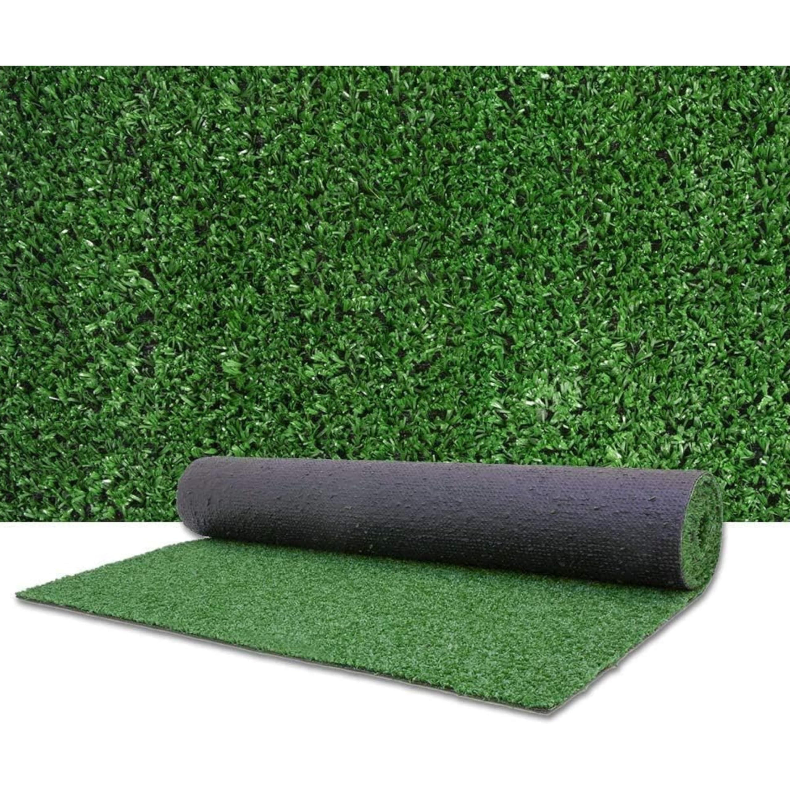 Baroni Home Rouleau de Gazon Synthétique Vert Naturel 2x10 mt épaisseur 7mm, Gazon en PE, Fond Drainant en PP, Haute Densité de Fils/m², Résistant et Sûr pour les Animaux, pour Jardins, Piscines