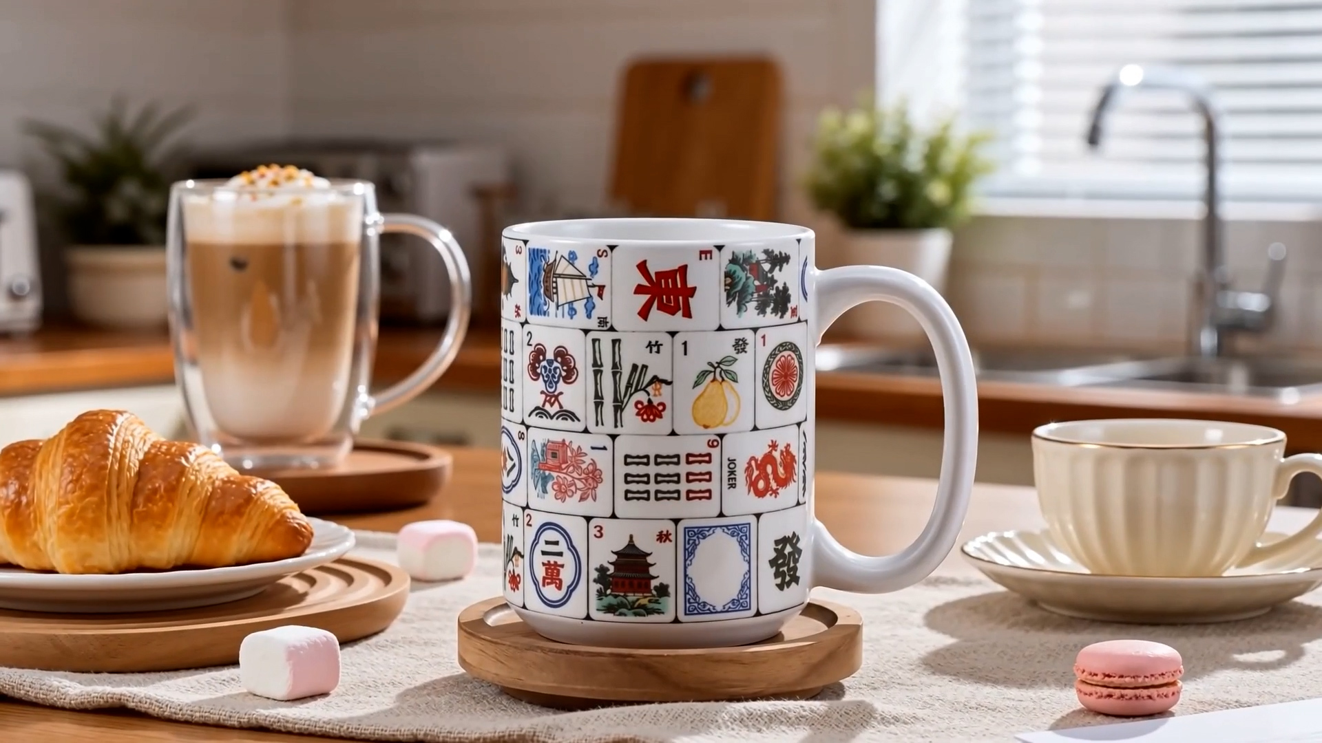 Taza Mahjong Gifts de Cerámica 15 oz Diseño Clásico miniatura 7