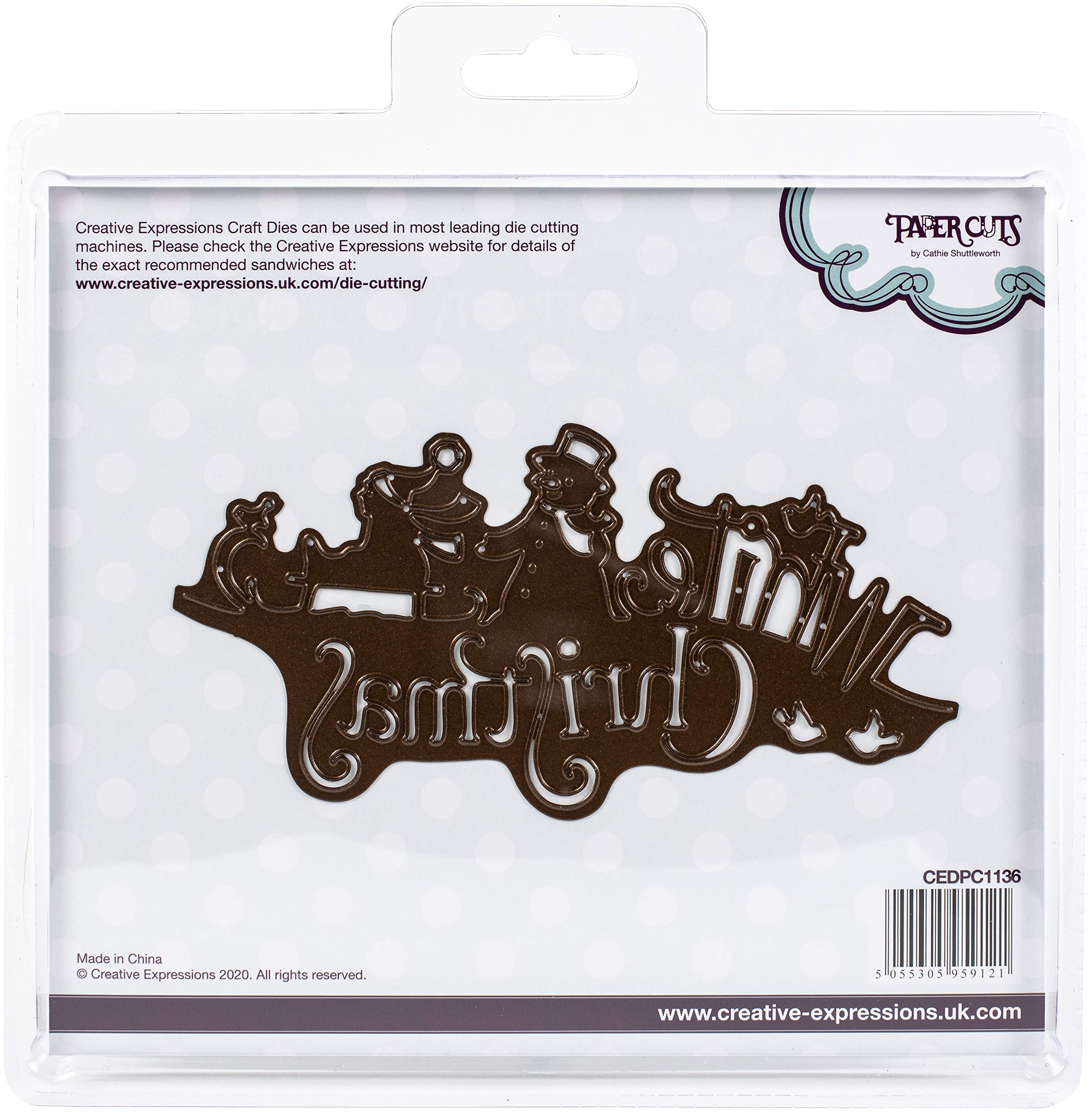 Creative Expressions Metal Paper Cuts Edger-White Christmas-Craft Die, Size 14.6 X 7.1 Cm Cedpc1136