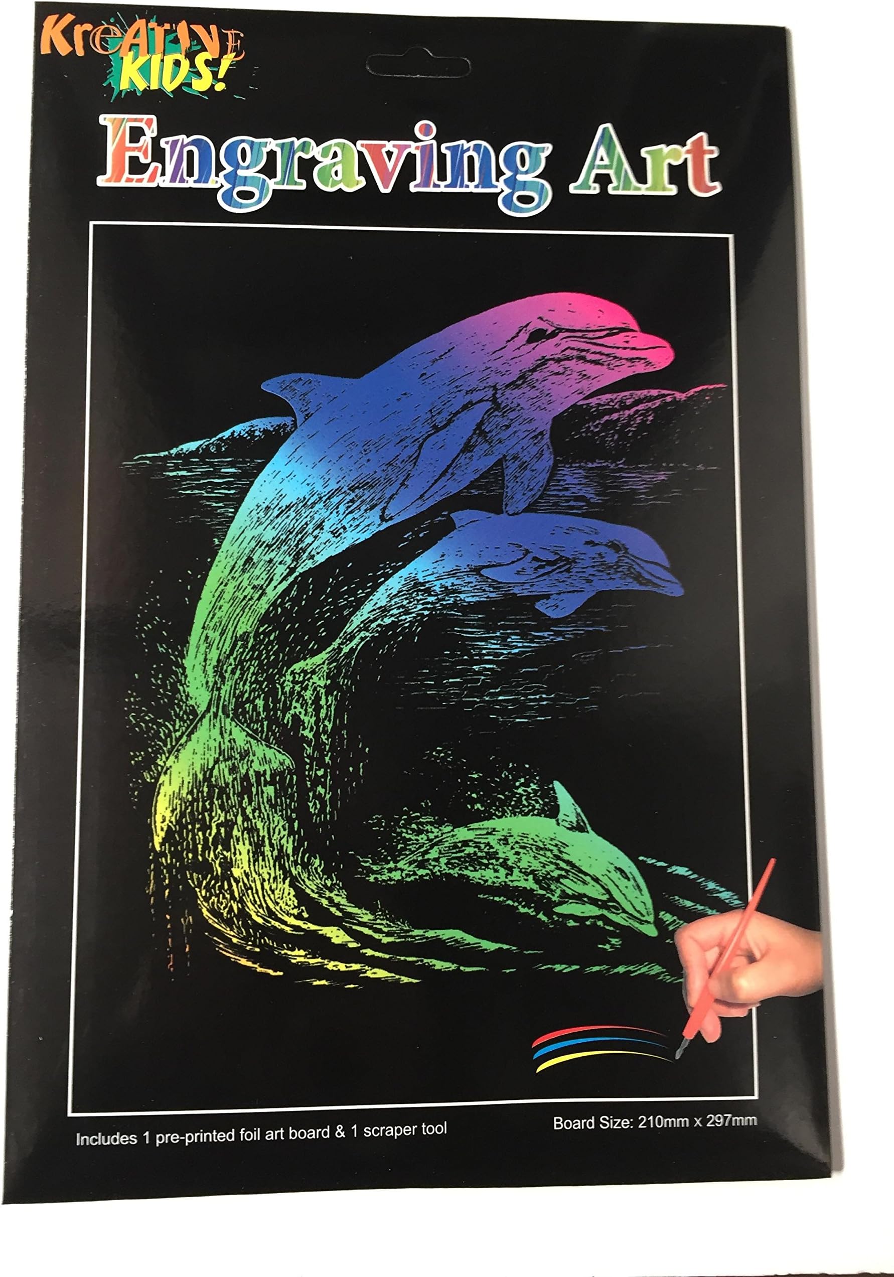 Engraving Foil Art Dolphin A4 Size