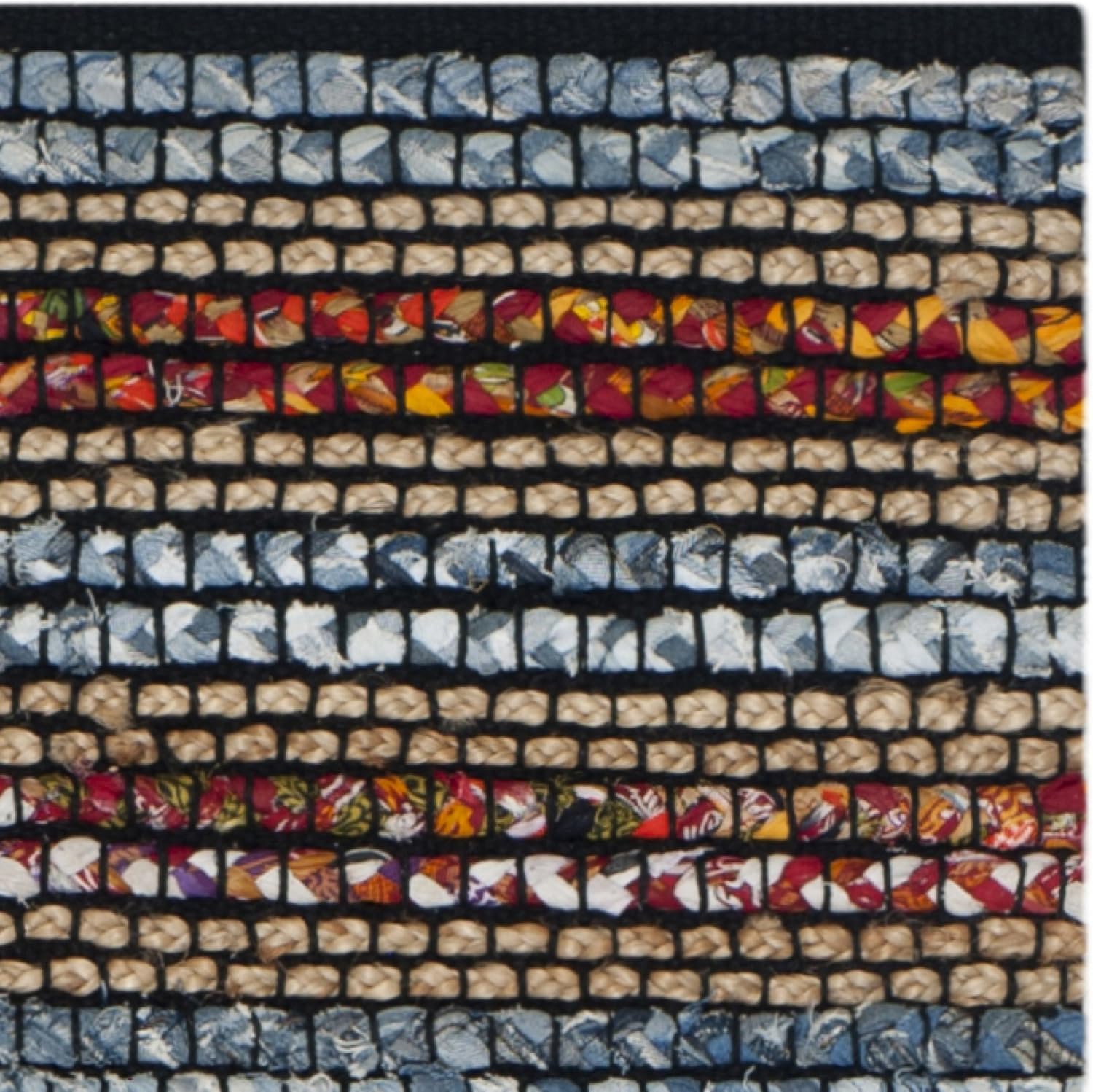 SAFAVIEH Cape Cod Collection Runner Rug - 2'3" x 6', Blue & Multi, Handmade Flat Weave Braided Stripe Cotton & Jute, Ideal for High Traffic Areas in Living Room, Bedroom (CAP361A)