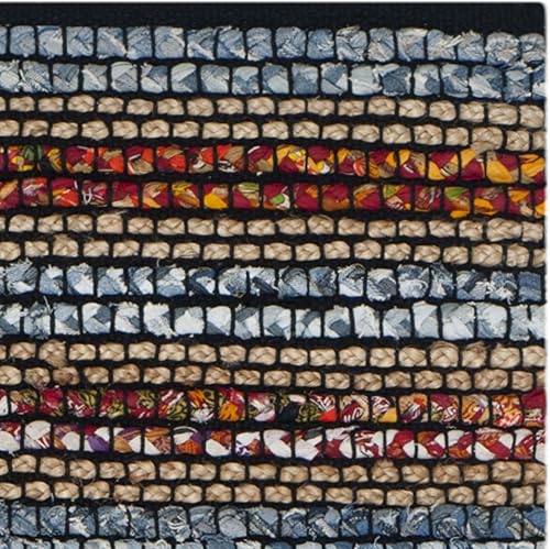 Miniatura 4 de SAFAVIEH Cape Cod Collection - Alfombra de pasillo, 2 pies 3 pulgadas x 6 pies, azul y multicolor, hecha a mano de tejido plano trenzado de algodón