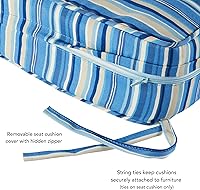 Vista 4 de Greendale Home Fashions 2-Piece Outdoor Deep Seat Cushion Set, Steel Blue Stripe