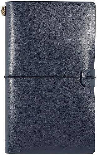 Voyager Refillable Notebook - Midnight Blue (Traveler's Journal, Planner, Notebook) - Leather Bound