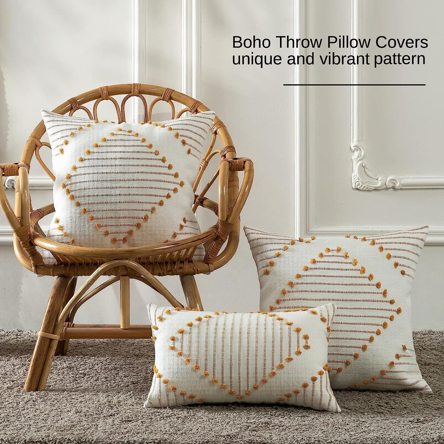 Federe Cuscini Divano HAMUR HOME - Set Di 2, Stile Boho, 30x50 Cm