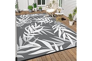 Outdoor Plastic Straw Rug: Perfect Patio Addition for RVs, 10 x 12 ft