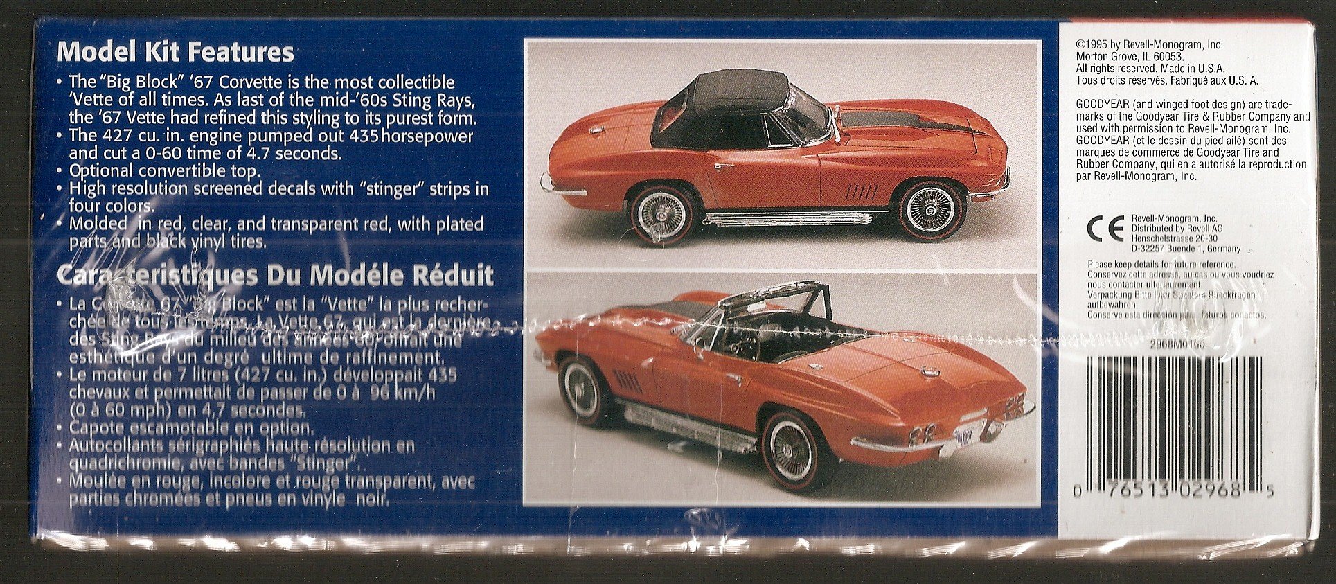 Amazon.com: 852968 1/25 67 Corvette 427 Roadster by Revell