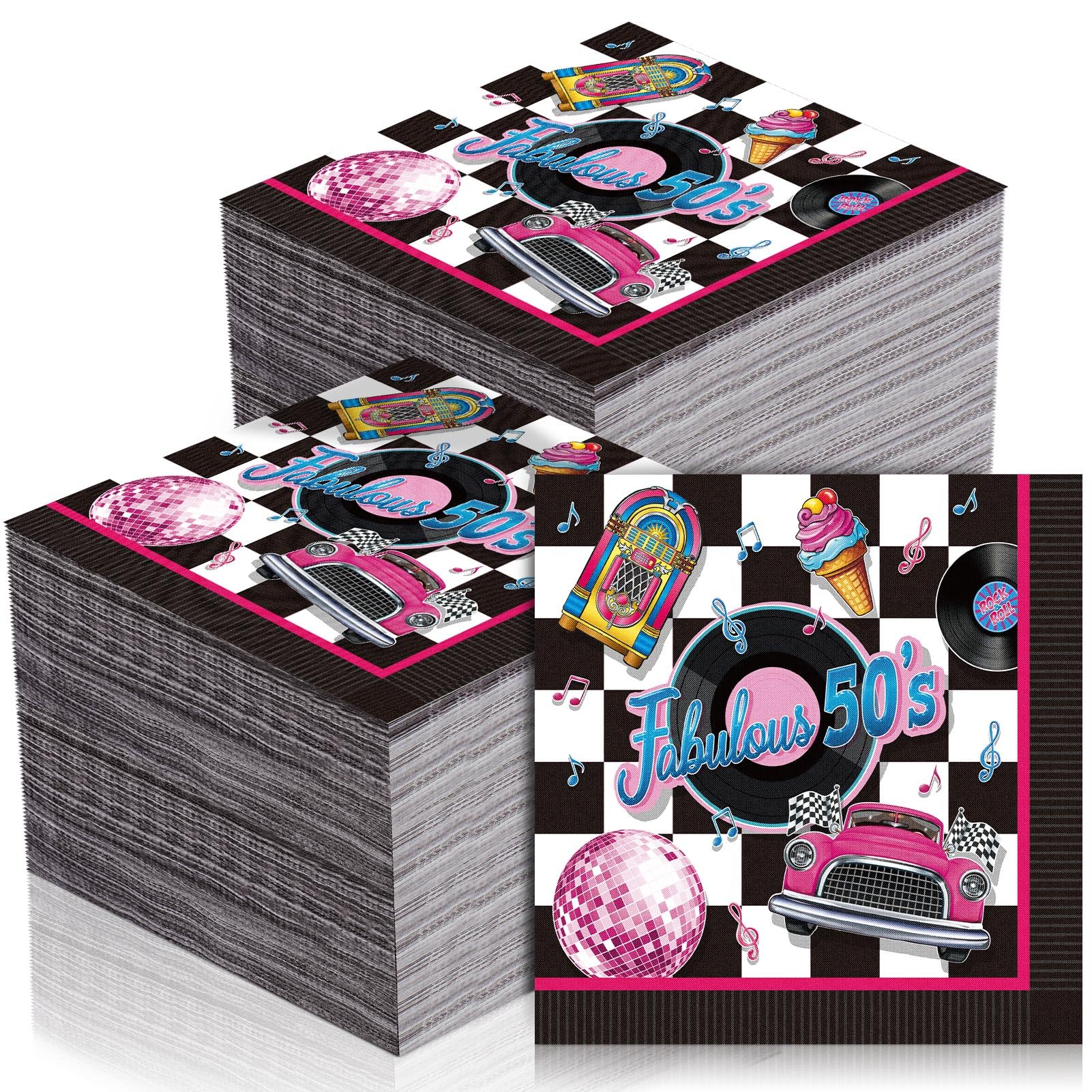Feifeiya 60 Pcs 50s Cocktail Paper Napkins 6.5 x 6.5 Inches