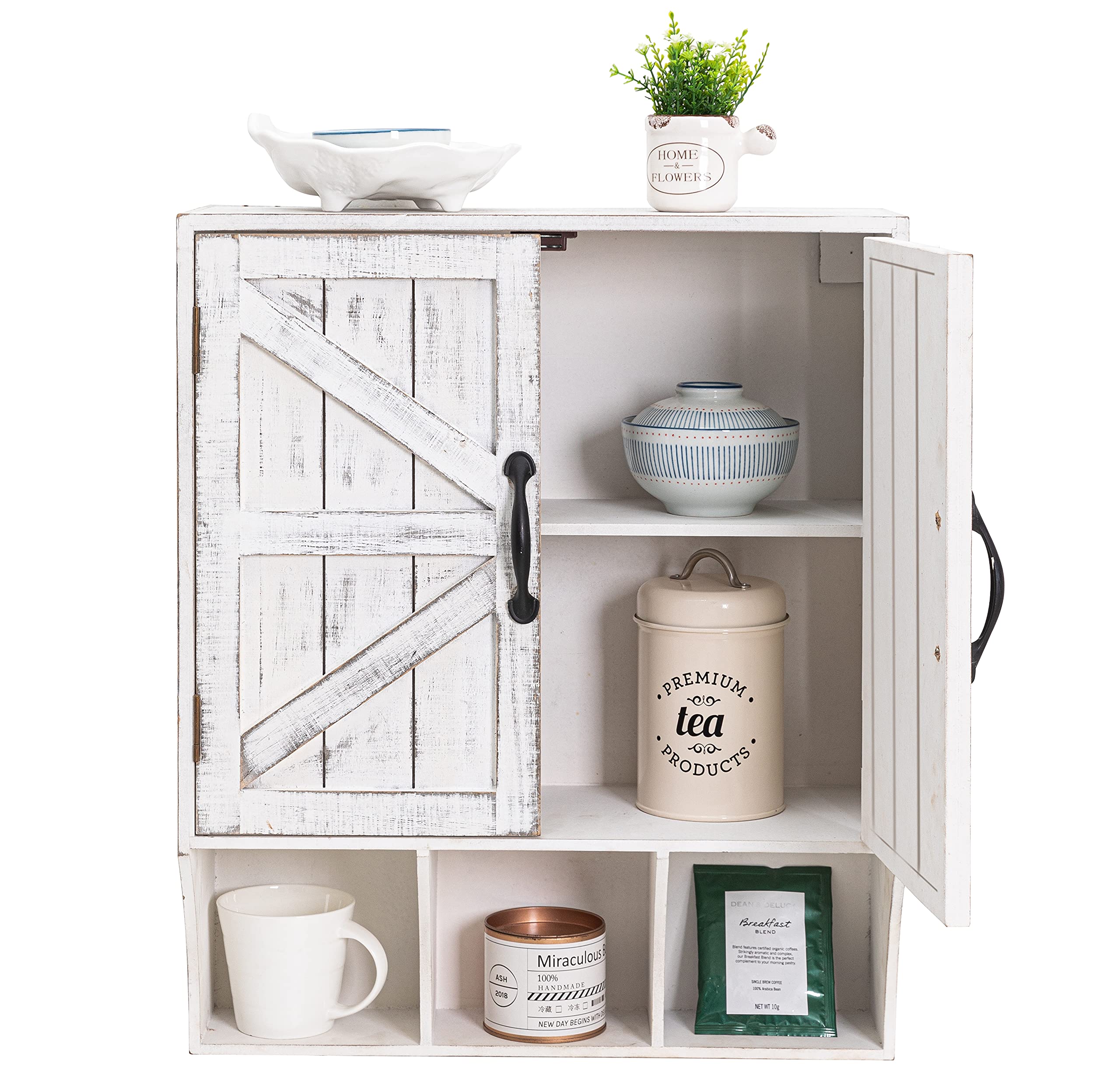 HAWOO Farmhouse Bathroom Wall Storage Over Toilet with