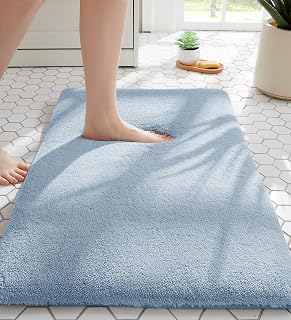MINIDEAR Bathroom Rugs 36x24 Light Blue - Thick Memory Foam Bath Mat, Ultra Soft & Plush Non-Slip, Quick Dry, Absorbent Washable Floor Microfiber Mat for, Home Decor Accessories