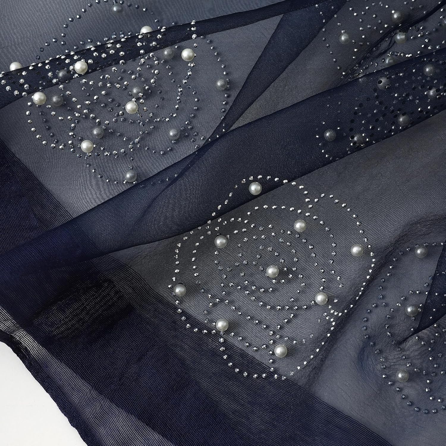 Isurrender Silk Wool Feeling Shiny Scarf Wrap Women Elegant Shawl for Evening Dresses Scarf Flower silk Pashmina Shawl - Image 6