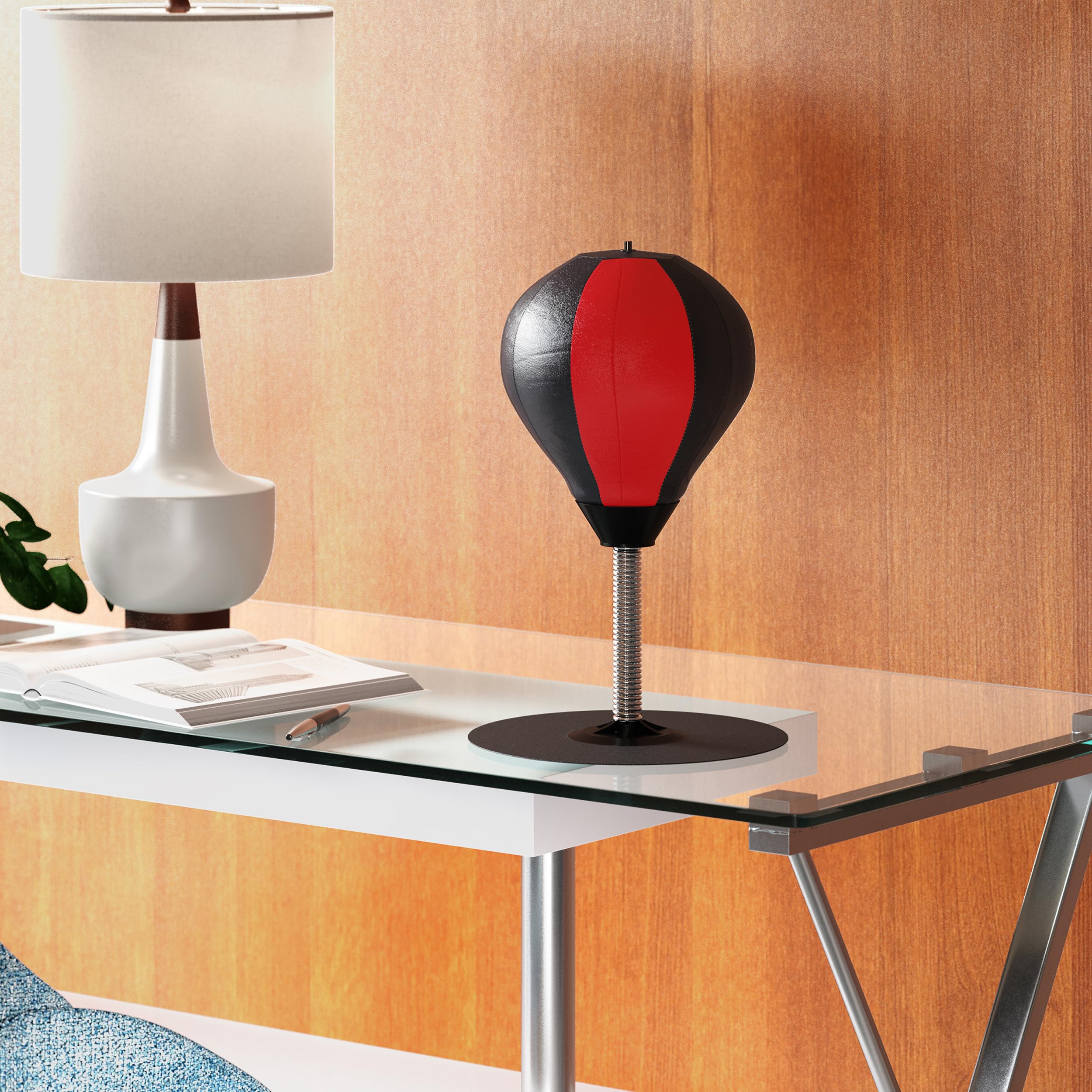 Punchingball tafelbokszak, bureau met tafelklem en zuignap