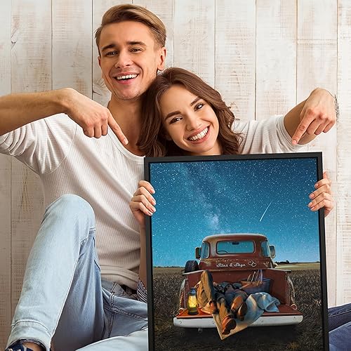 Vista 14 de Personal-Prints Rompecabezas de amor, regalo romántico personalizado en lienzo con tus nombres, personalizado para el día de San Valentín