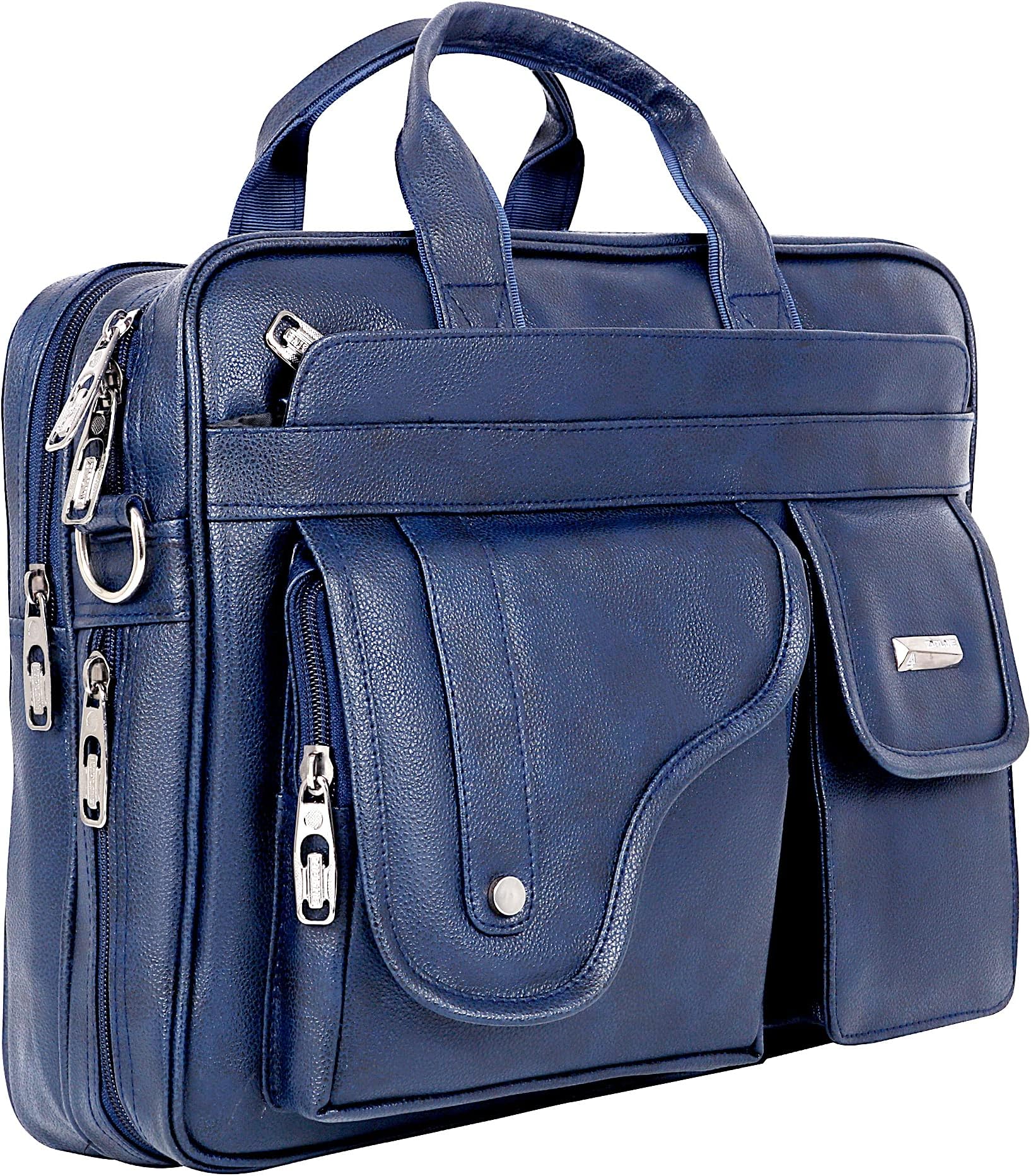 - Laptop bags for men office use | Synthetic Leather Laptop Bag for Man Women, 15.6" Compatible Laptop, Macbook, Macbook Pro Messenger Bags for Men & Women (1-Blue Bag)
