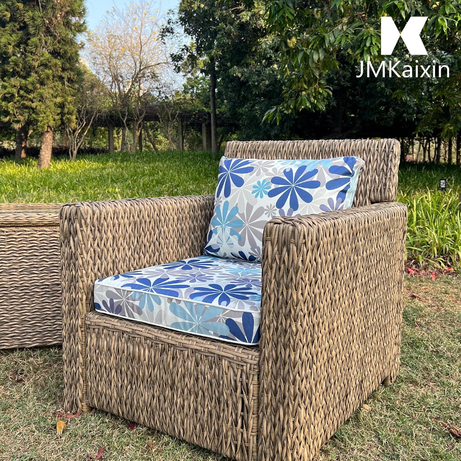 Outdoor Seat/Back Deep Chair Cushion Set for Patio Furniture - Lounge Chair Cushions with Zipper - Water-Resistant Patio Chair Cushions 22x22