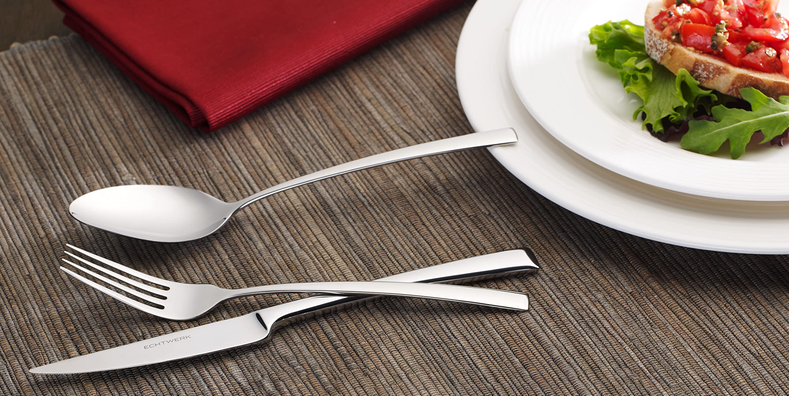 ECHTWERK EW-BS-0540 "Avelino" - Couverts pour jusqu'à 6 personnes, 30 pièces, acier inoxydable, Argent