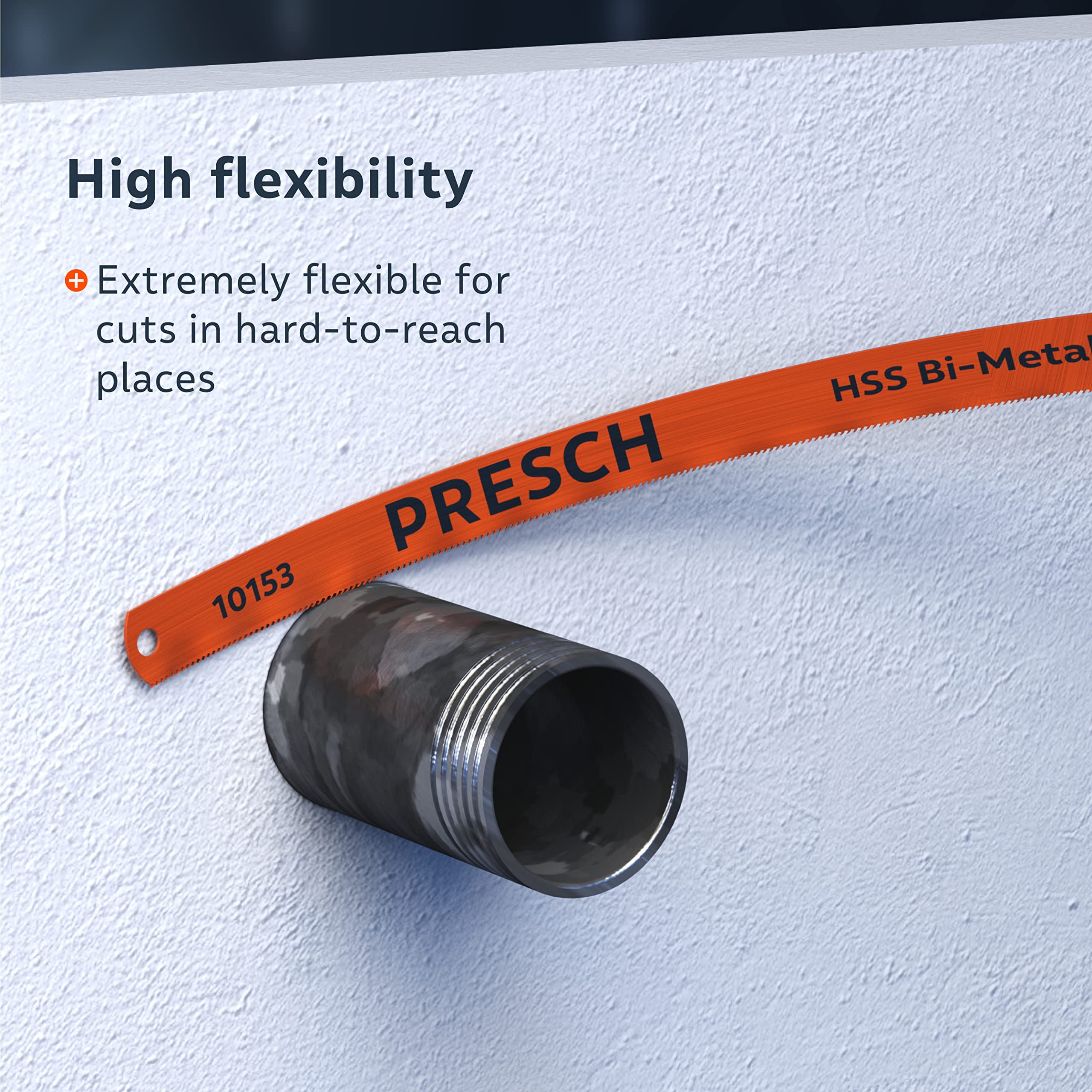 Presch Brzeszczoty do metalu 300mm 11 szt - Brzeszczoty do pił ręcznych 300 mm - Brzeszczot bimetalowy 300mm z krawędzią tnącą do metali nieżelaznych, stali nierdzewnych, tworzyw sztucznych