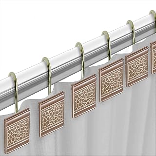 Popular Bath Sinatra Modern Bath Shower Hooks pack of 12 Modern Classic Contemporary Decorative Beautiful Designs Bathroom Decor for Home Luxury Bath, Blush