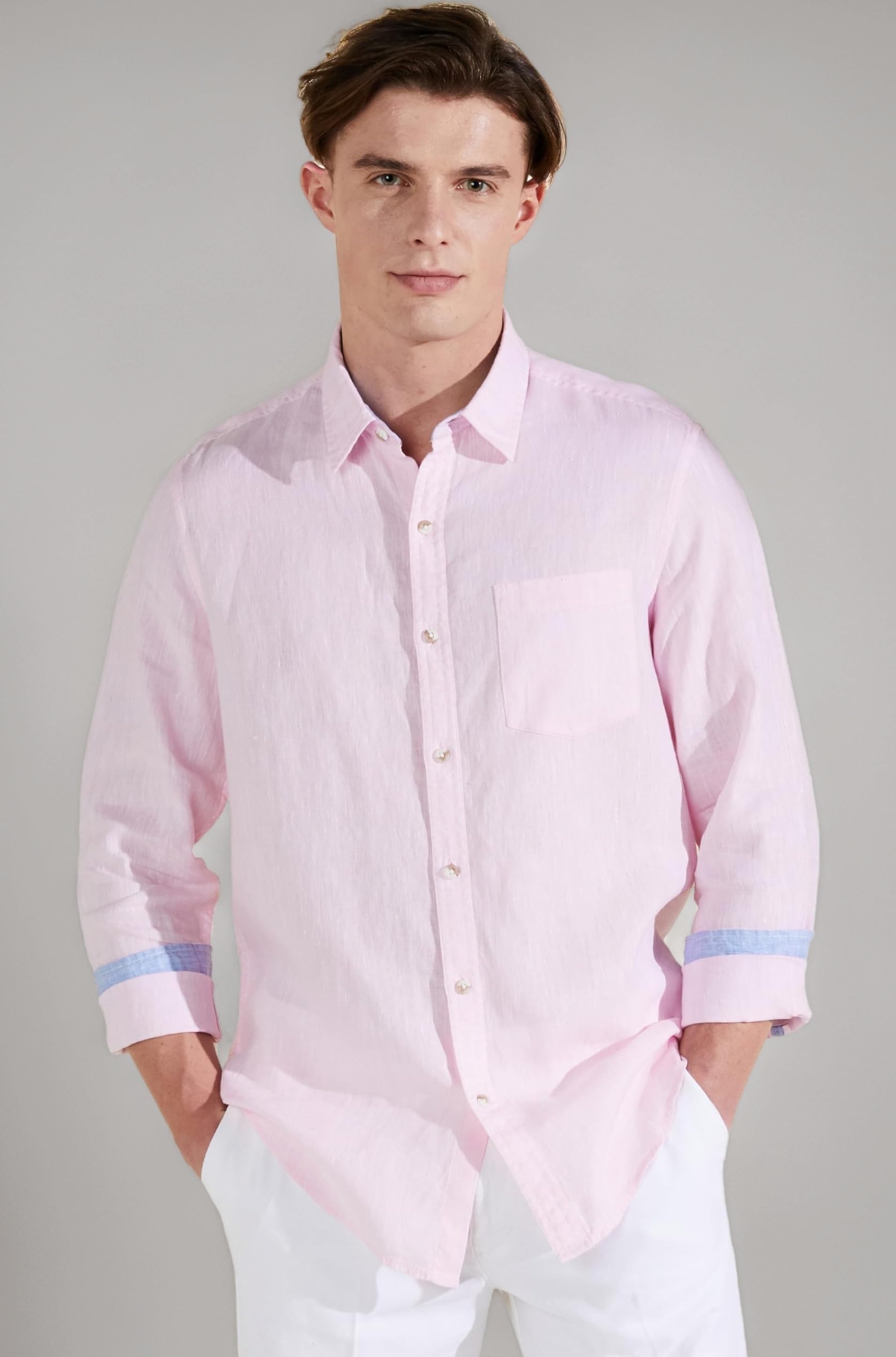 Symbol Premium Men's Pure Linen Solid Casual Shirt (Regular Fit)