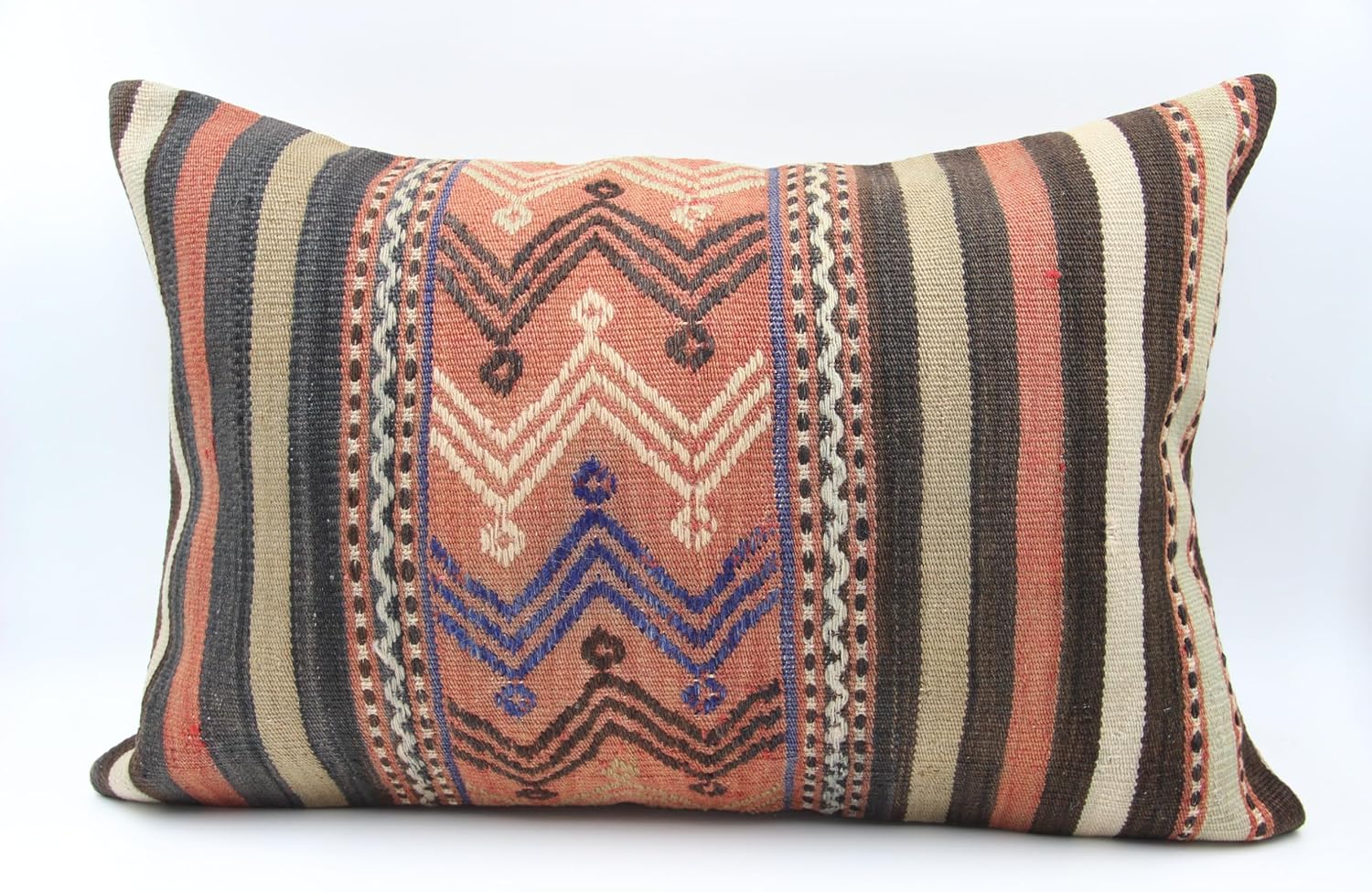 Throw Kilim Pillow Cover 16x24 Handmade Country Style Novelty Turkish Lumbar Teppich Traditional Cushion Cover Ottoman Style Rustic Pillowcase