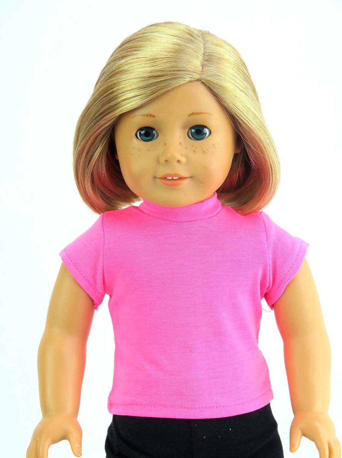 American Fashion World T-Shirts Vibrant Colors for 18-Inch Dolls | Pack of 5 | Premium Quality & Trendy Design | Dolls Clothes | Outfit Fashions for Dolls for Popular Brands