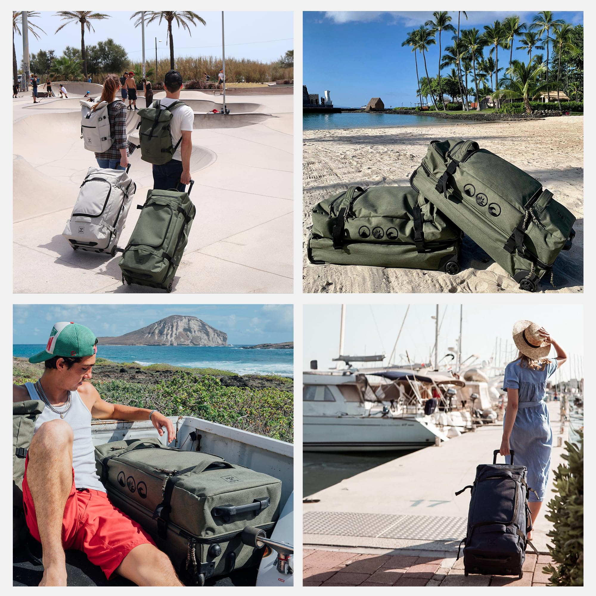 Große Reisetasche mit 2 Rollen Kane Rollkoffer 80 cm Koffer Sporttasche Reise-Trolley, recyceltes Meeresplastik