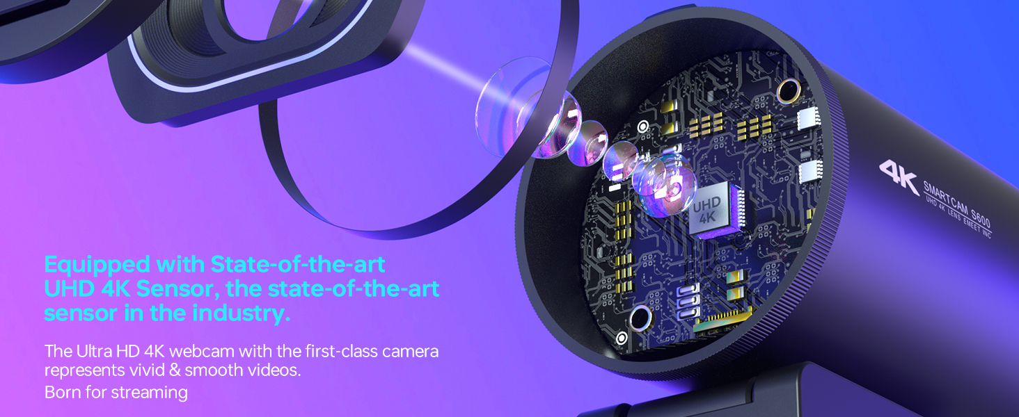 Amazon.com: EMEET S600 4K Webcam for Streaming - Sony 1/2.55