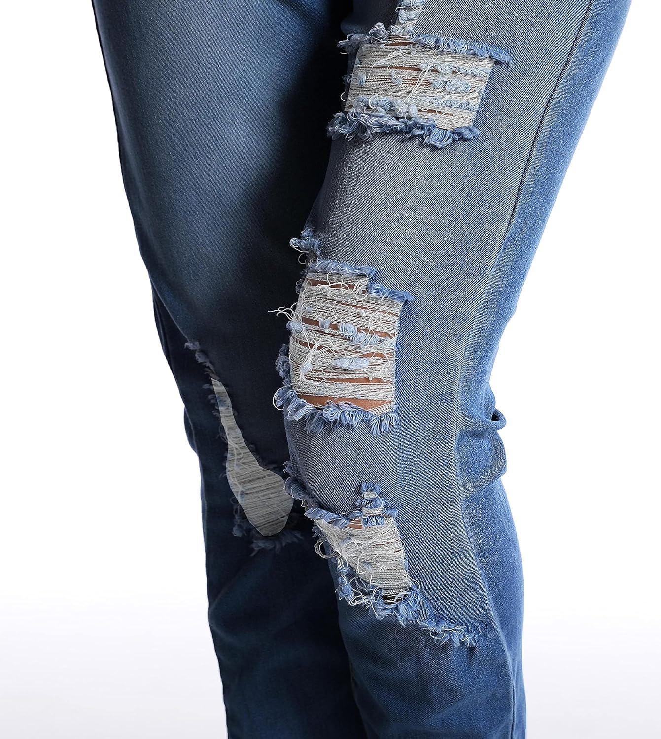 Women's Ripped Jeans High Waist Stretch Skinny Jean Destroyed Denim Plus Size Pants for Women - Image 4