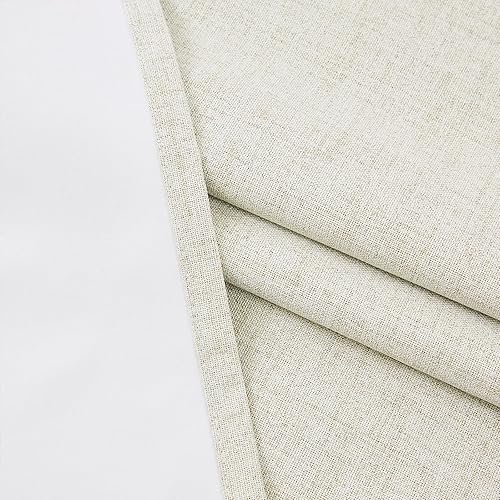 Miniatura 9 de Cortinas 100% opacas para dormitorio, cortina de lino negro de granja de 84 pulgadas de largo, juego de 2 paneles, cortinas de ventana con textura