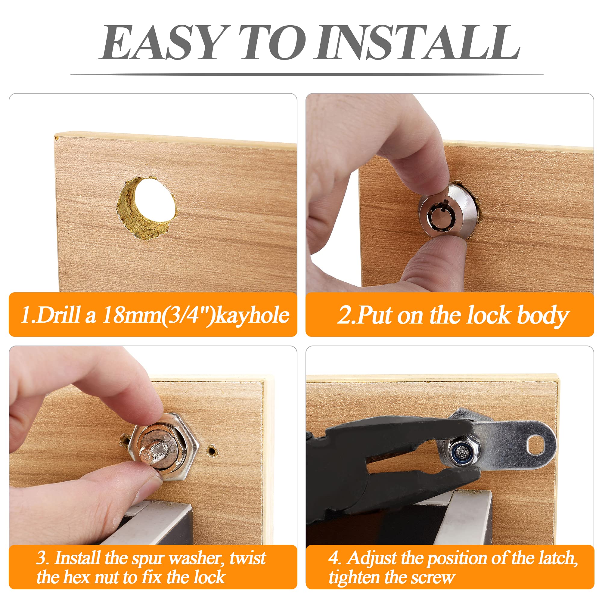 Chrome Cam Locks - Secure Drawers & Cabinets -2 Chrome Cam Locks - Secure Drawers & Cabinets -2