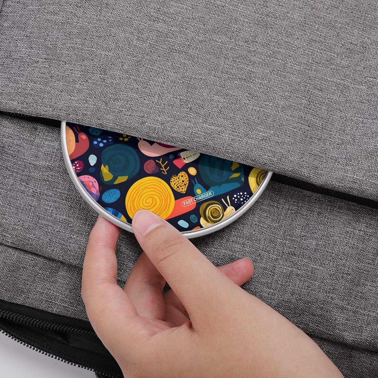 Colorful Snail Pattern Novelty Wireless Charger Funny 10W Fast Charging Pad Mat for Cell Phone image 4
