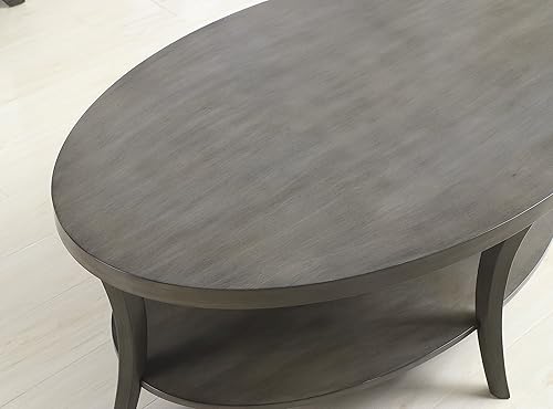 Miniatura 4 de Roundhill Furniture Perth - Mesa de centro ovalada contemporánea, color gris
