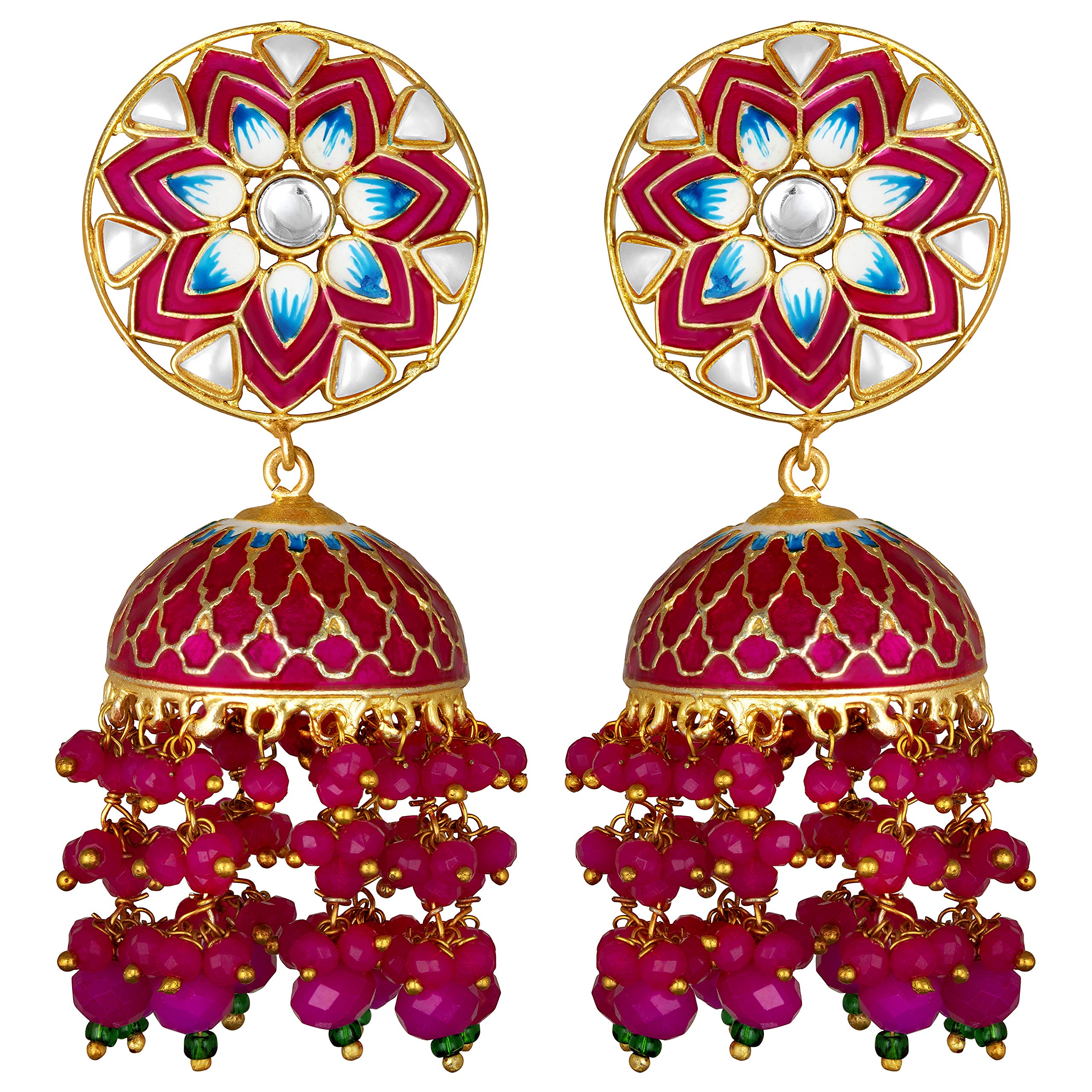 Peora Gold Plated Enamel Handcrafted Pearl Jhumki Earrings Traditional Jewellery for Women (B08Q8KGPD7) Amazon Price History, Amazon Price Tracker