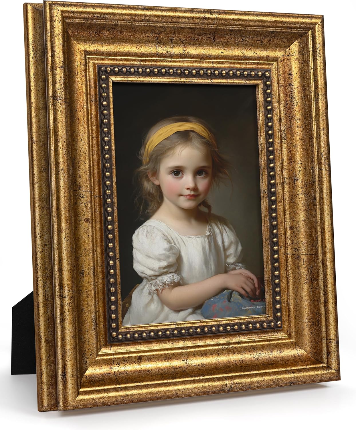 takfot 5x7 Gold Picture Frame, Vintage Antique Ornate Photo Frame for Wall and Tabletop Display Gift for Mom Grandma Women Father Family Friends