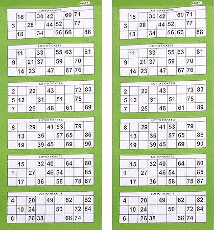tefarah decore tefarah decor tambola tickets books housie tickets perforated tambola tickets for ladies kitty picnic festival green color premium quality 1200 tickets amazon in toys games