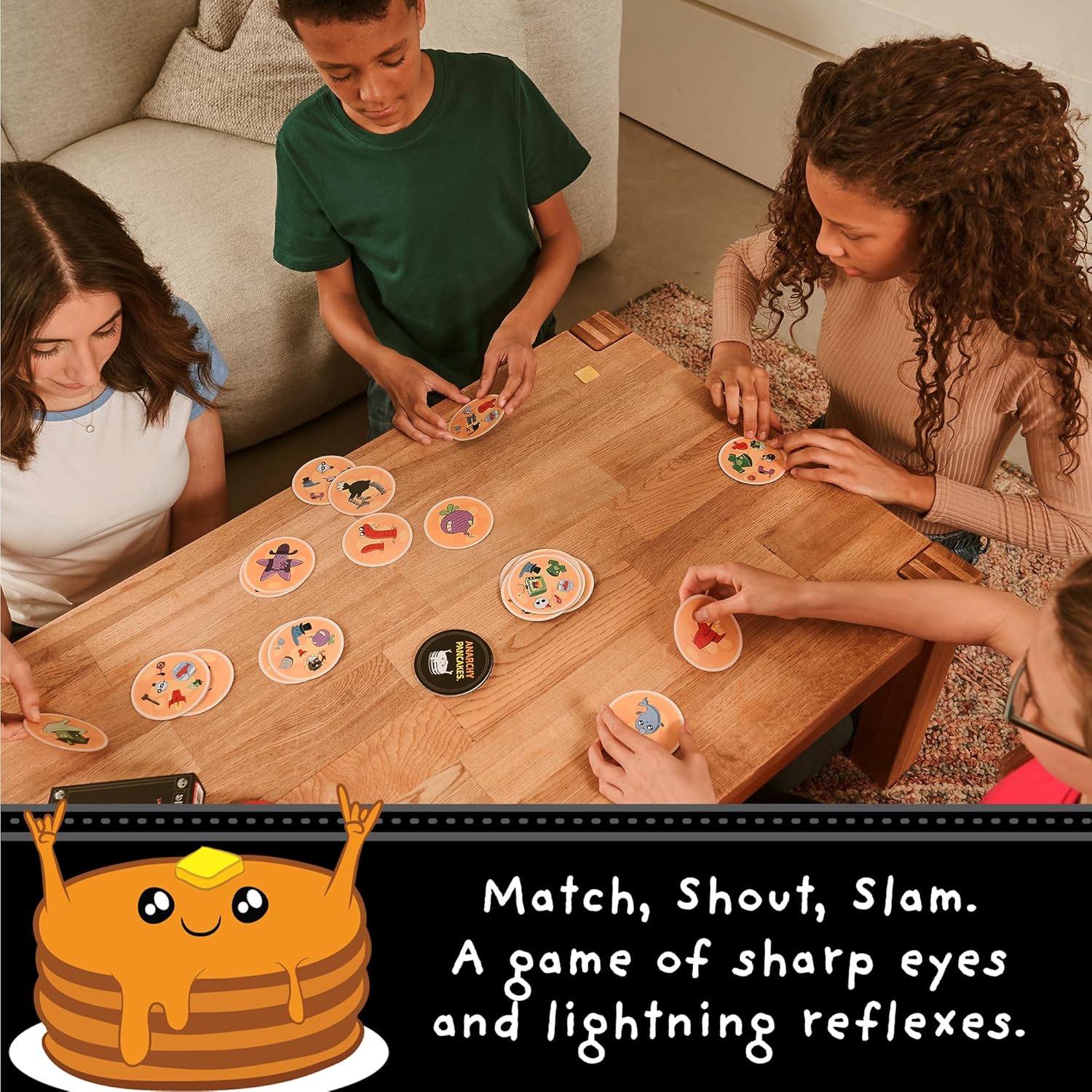 Exploding Kittens – Anarchy Pancakes, from The Makers of Spot It! – A Deliciously Fast-Paced Matching Game - 2-6 Players Ages 7+ - Great for Family Game Nights, Christmas, Stocking Stuffer