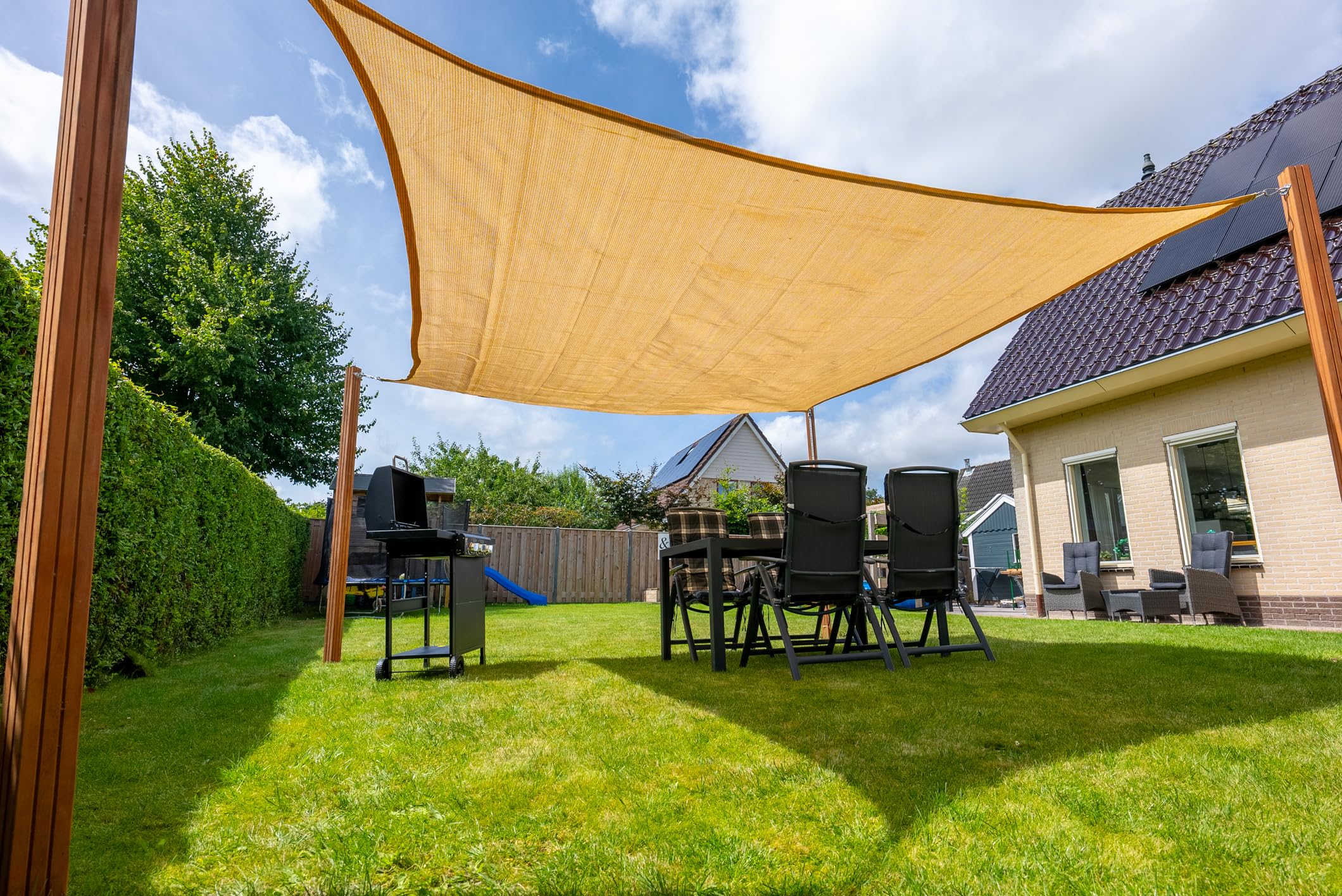 Voile d'ombrage carré 400 cm de 320g/m² Wovar haute densité sable