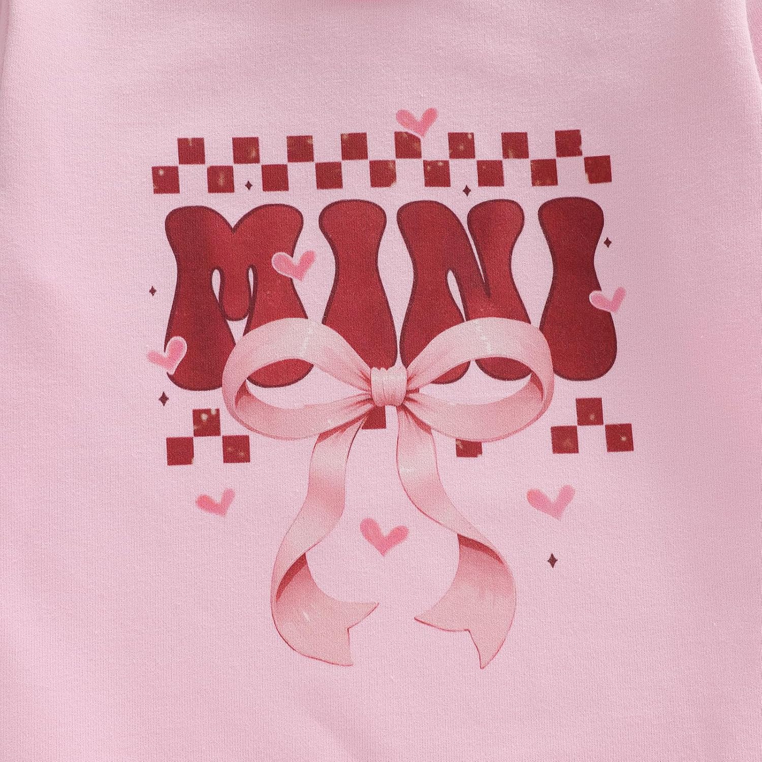 Pudcoco Mommy and Me Valentines Sweatshirt Family Matching Mama Mini Coquette Bow Love Heart Graphic Pullover Top - Image 5