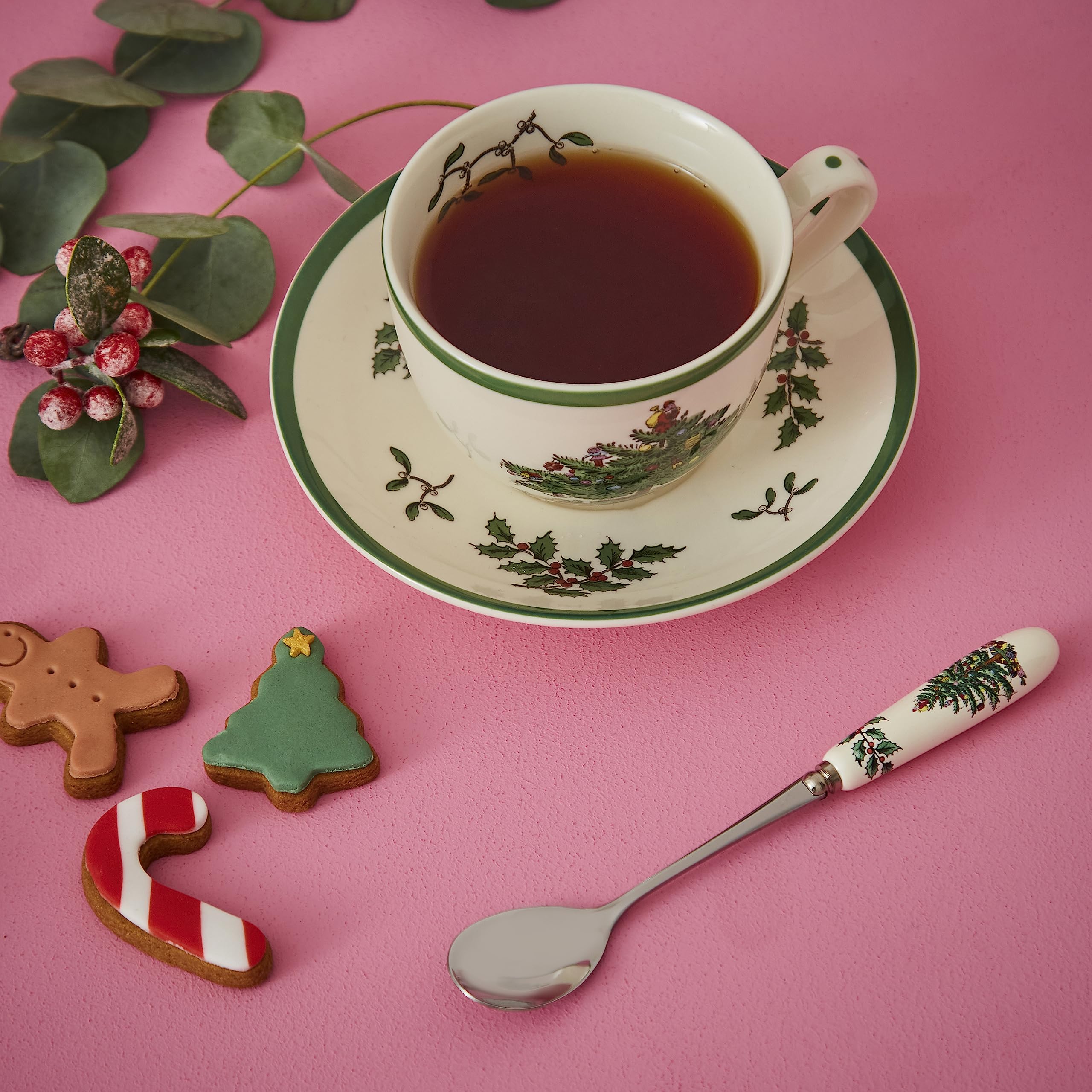 Portmeirion Spode - Cucchiaini da tè con Albero di Natale, Set da 6 (Multicolore)