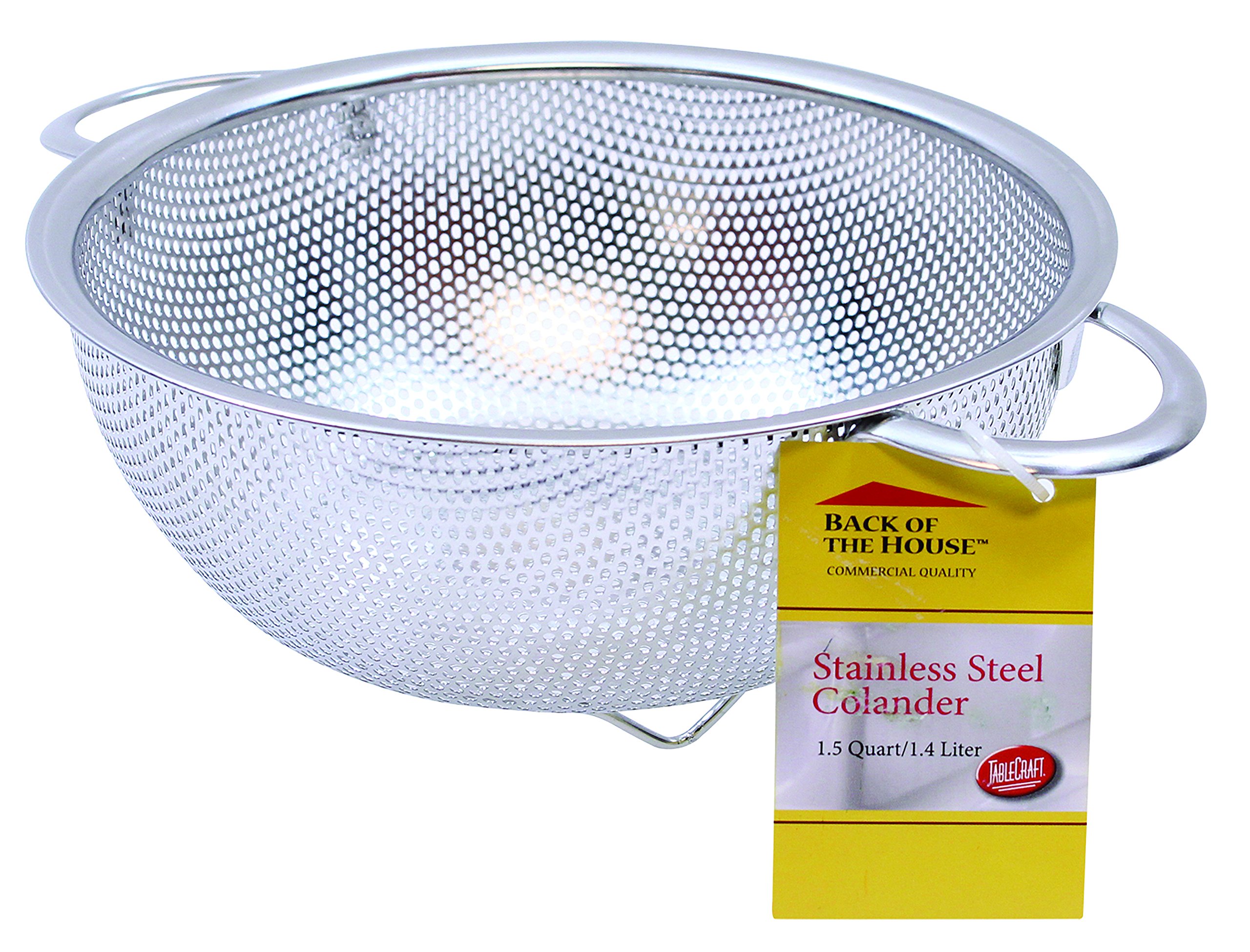 Colador de 1.5 cuartos de galón con asas, acero inoxidable