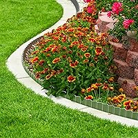 Vista 6 de Borde de Jardín de Metal Corrugado 3" x 15.2M, Borde de Paisajismo para Césped, Cama de Flores, Valla de Jardín, Borde de Pavimento (Plata)