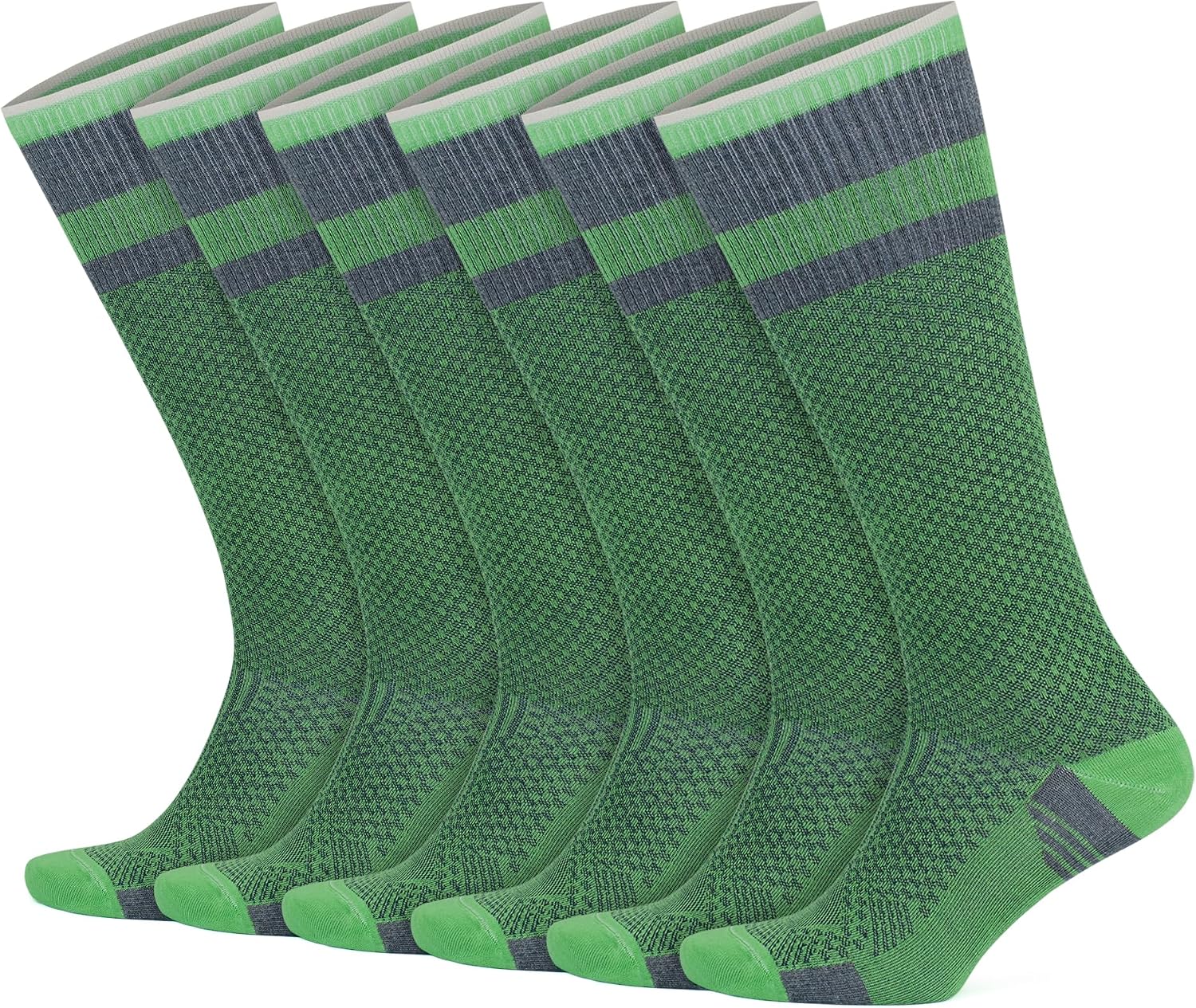 GoWith 3 Pairs Unisex Knee High Compression Socks, 15-20 mmHg Rayon Bamboo Socks, Breathable Travel Socks for Men & Women
