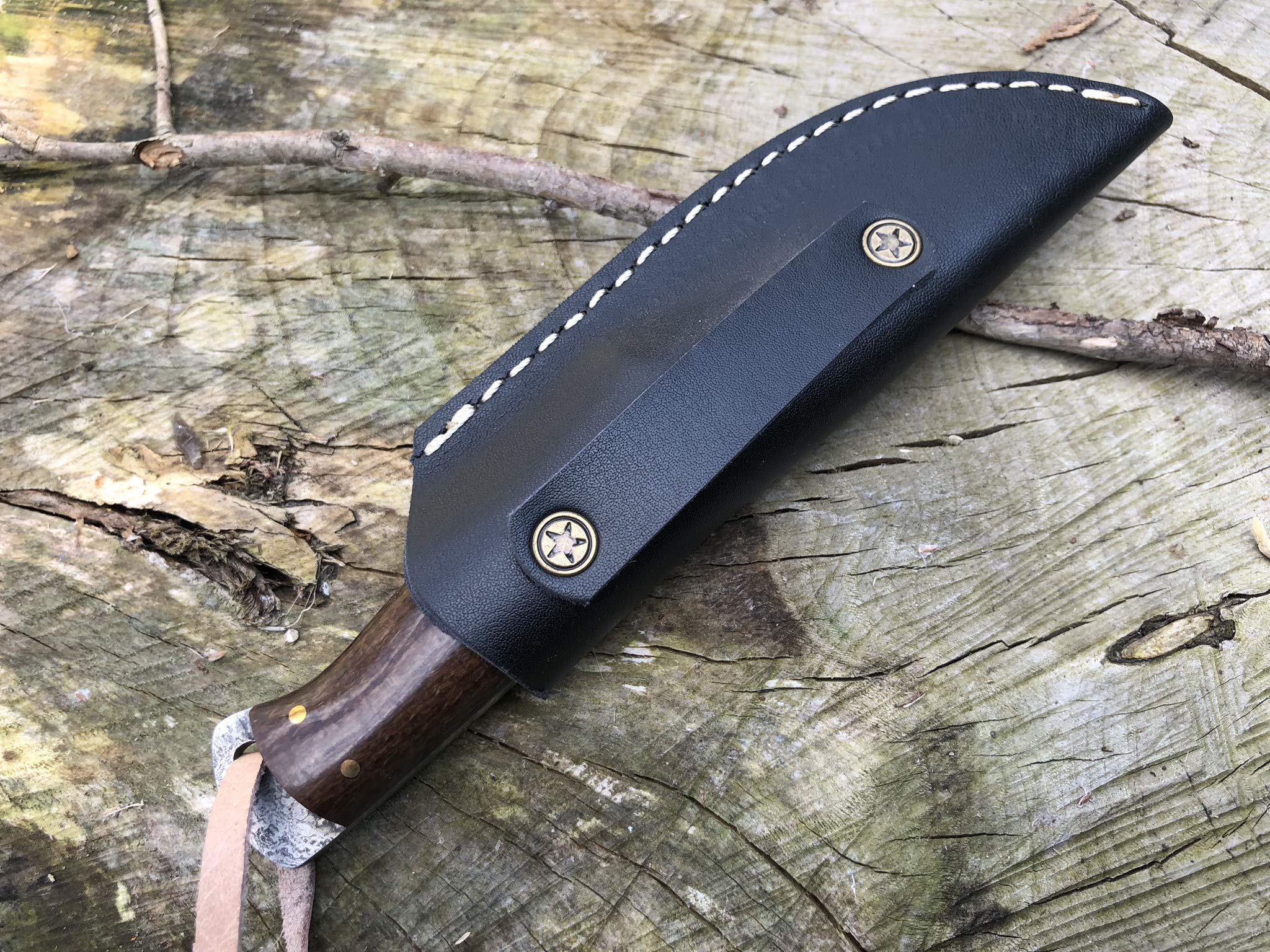 Perkin Coltello da Caccia Damasco con Coltello Sharpcraft a Lama Fodera SK1300