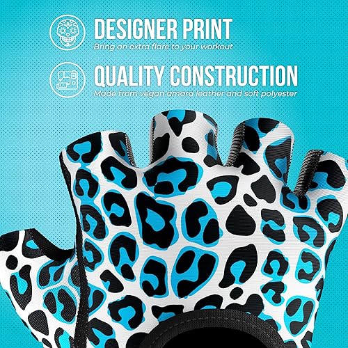 Miniatura 3 de Contraband Pink Label 5297 Design Series - Guantes de levantamiento y remo con estampado de leopardo (par) Ligero vegano medio acolchado de