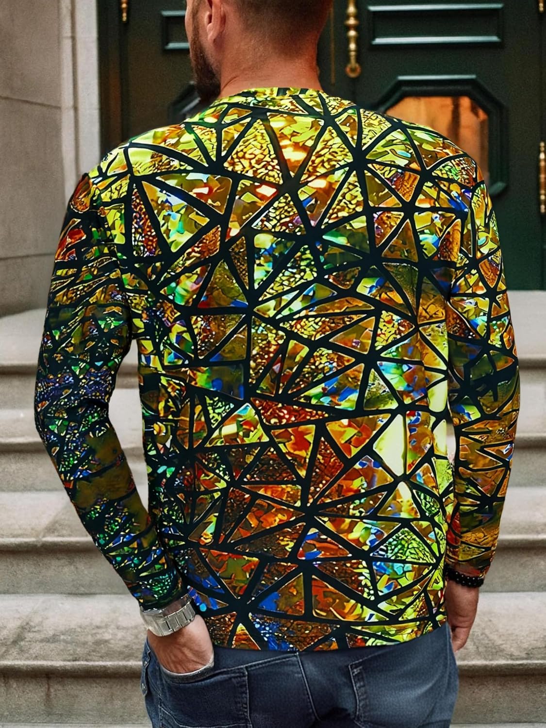 Camisetas masculinas estampadas manga longa casual gola redonda com design abstrato estampado leve streetwear pulôver em promoção! Veja a oferta e mais achadinhos de Camisetas 3 Hoje é o melhor dia para comprar Camisetas masculinas estampadas manga longa casual gola redonda com design abstrato estampado leve streetwear pulôver com aquele preço maroto! Promoção! Aproveite a oferta! 3