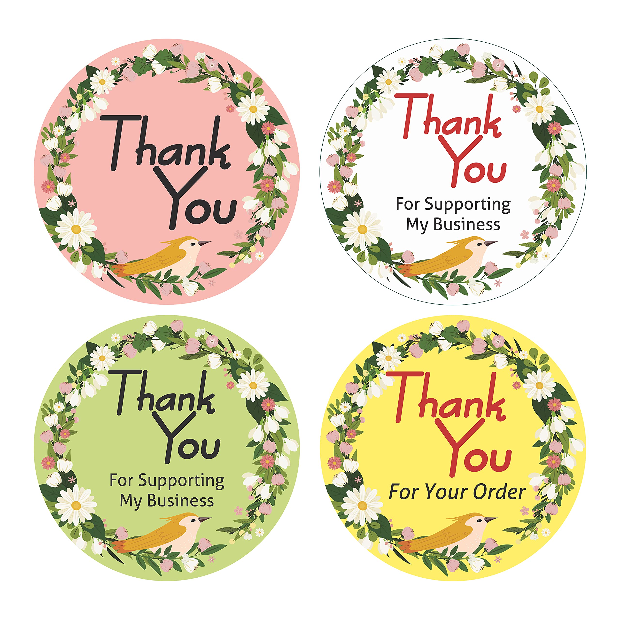 Clickedin 960 Pieces Four Designs Thank You Stickers for Envelope,Gift Box and Order Packaging (Size -1.5 inch)