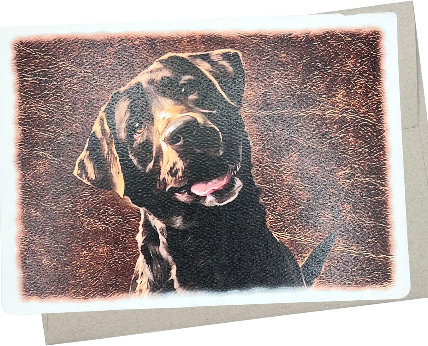 Groomers Margins Chocolate Lab Greeting Card, Chocolate Lab Birthday Card for Men (1 Card, 7X5 Inch, Blank Inside) Chocolate Labrador Retriever Card from Dog - 192