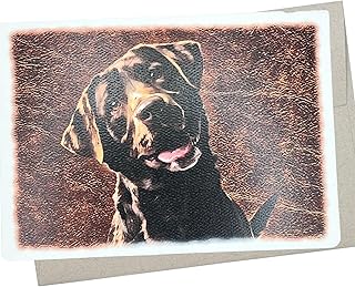 Groomers Margins Chocolate Lab Greeting Card, Chocolate Lab Birthday Card for Men (1 Card, 7X5 Inch, Blank Inside) Chocolate Labrador Retriever Card from Dog - 192